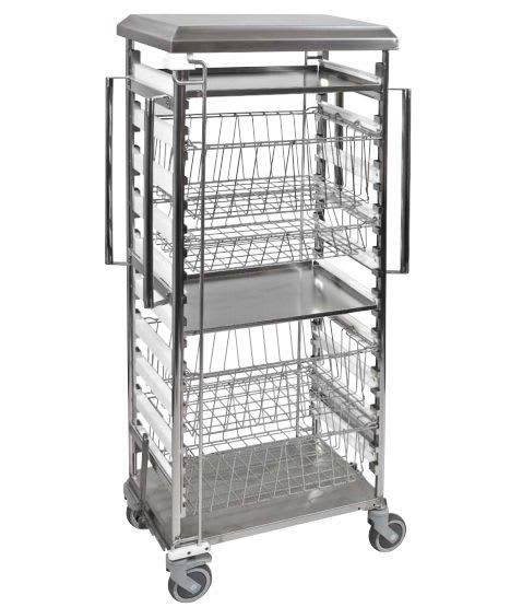 Transport trolley / for sterile goods / open-structure FLEXI Decon Stainless