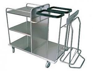 Waste trolley / clean linen / dirty linen / with shelf JUNIOR K Centro Forniture Sanitarie