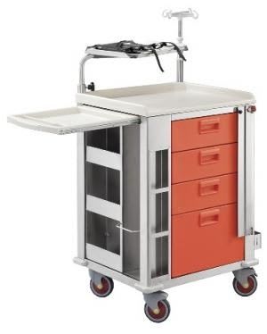 Emergency trolley / with CPR board / with IV pole / with oxygen cylinder holder LUXOR Centro Forniture Sanitarie