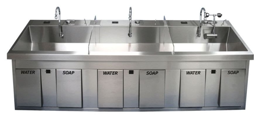 Stainless steel surgical sink / 3 stations MSS-2960 BRYTON CORPORATION