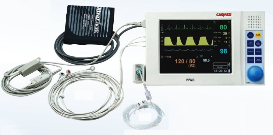 NIBP multi-parameter monitor / CO2 / SpO2 / ECG PPM3 CAS Medical Systems