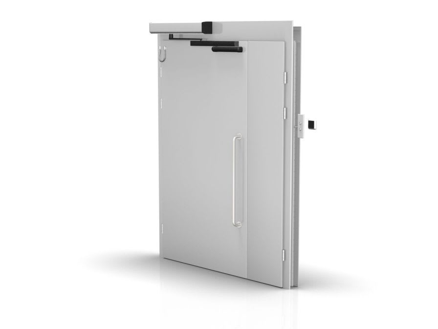 Swinging double door / automatic / stainless steel / non symmetrical ALVO Medical