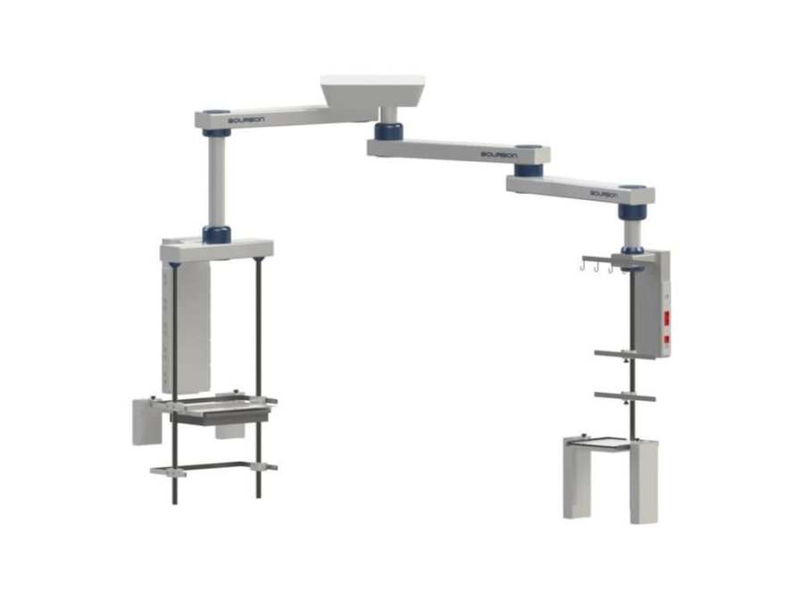 Ceiling-mounted double medical pendant / articulated / with column 58HJ Bourbon