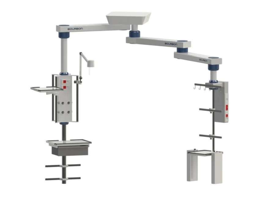 Ceiling-mounted double medical pendant / articulated / with column 58MJ Bourbon