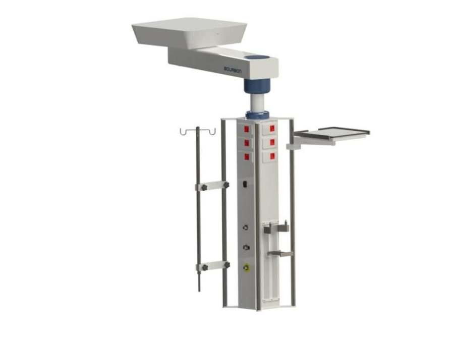 Ceiling-mounted medical pendant / articulated / height-adjustable / with column 3MT Bourbon