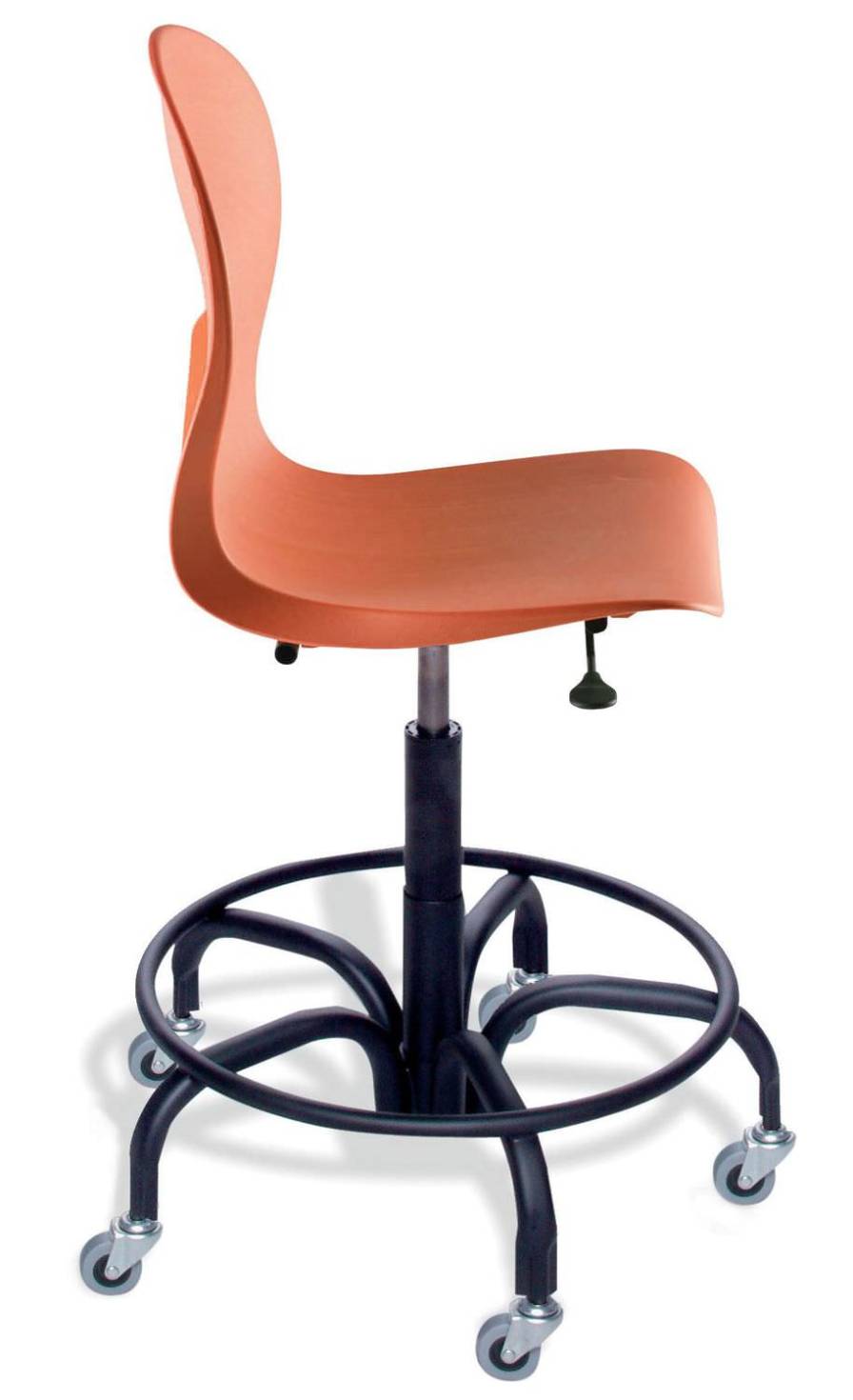 Medical stool / height-adjustable / on casters / with backrest Skoop KX Series Biofit
