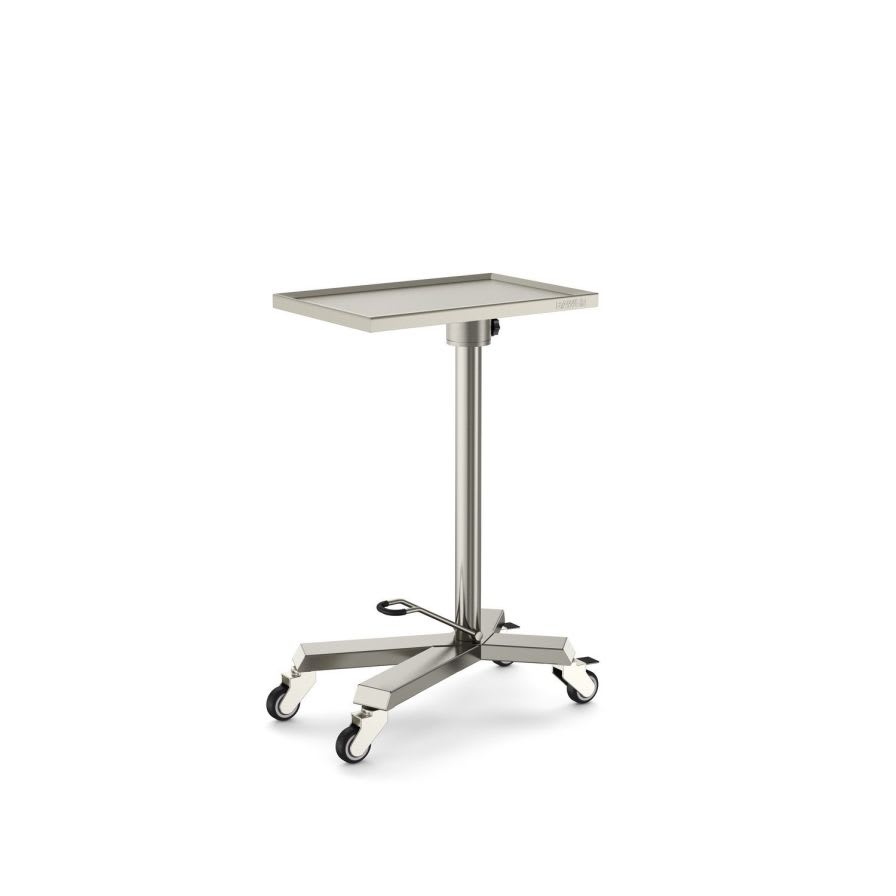 Stainless steel Mayo table / hydraulic / on casters / height-adjustable 8201500 series Bawer S.p.A.