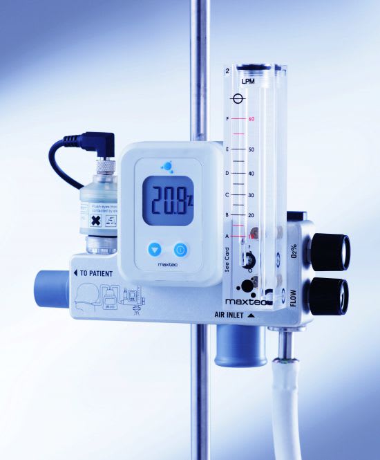 Respiratory gas blender / air / O2 / with dual flow meter tubes MaxVenturi™ Armstrong Medical