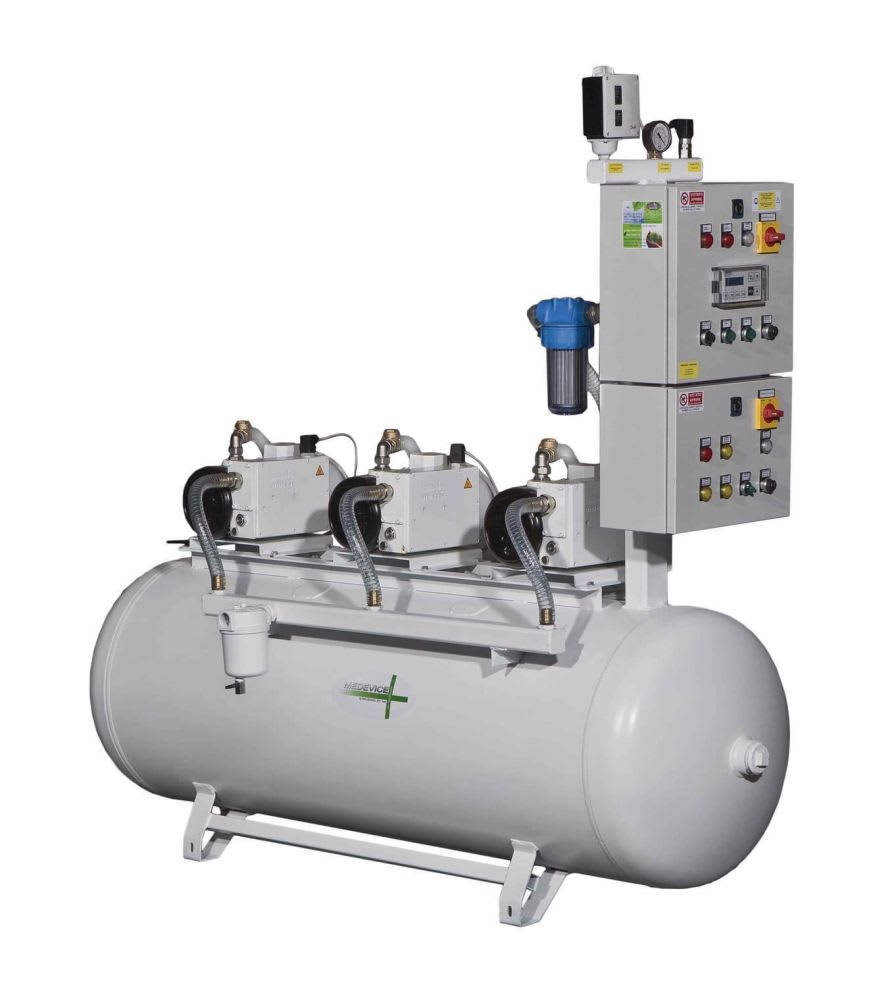 Medical vacuum system / rotary vane / lubricated 28 m3/h, 10 mbar BGS GENERAL Srl
