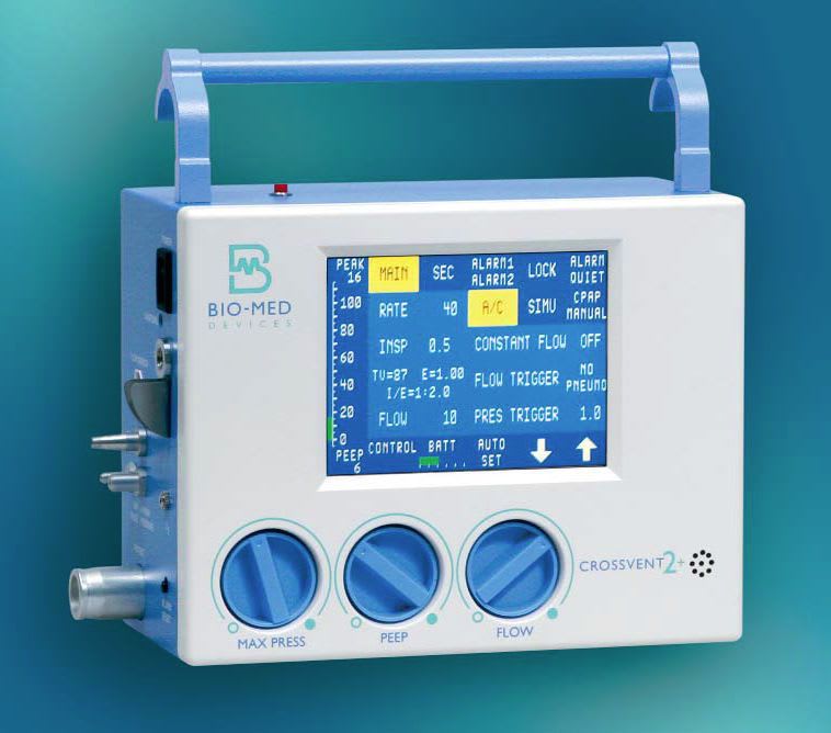Transport ventilator / resuscitation / with touch screen Crossvent 2+ 2200BEC, Crossvent 2+ 2200EC Bio-Med Devices