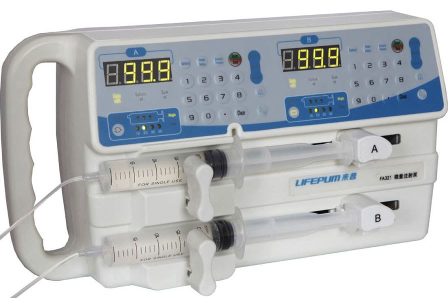 2-channel syringe pump 0.1 - 99.9 mL/h | FA321 Beijing Xin He Feng Medical Technology Co. Ltd.