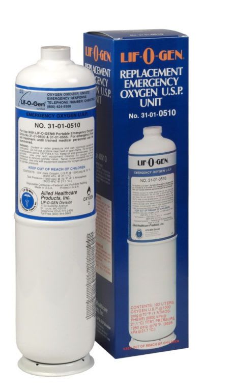 Disposable oxygen cylinder 31-01-0510 Allied Healthcare Products