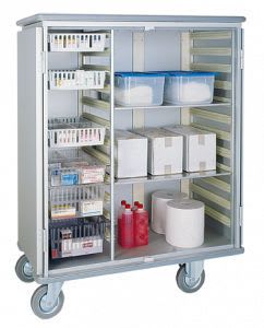 Storage cabinet / for healthcare facilities / with basket / on casters 3150 CR Alvi