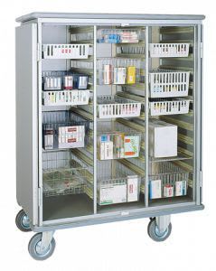 Storage cabinet / for healthcare facilities / with basket / on casters 3180 CR Alvi