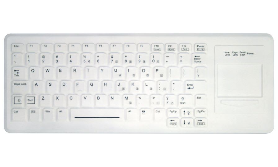 Washable medical keyboard / disinfectable / silicone / with touchpad AK-C4400 Active Key